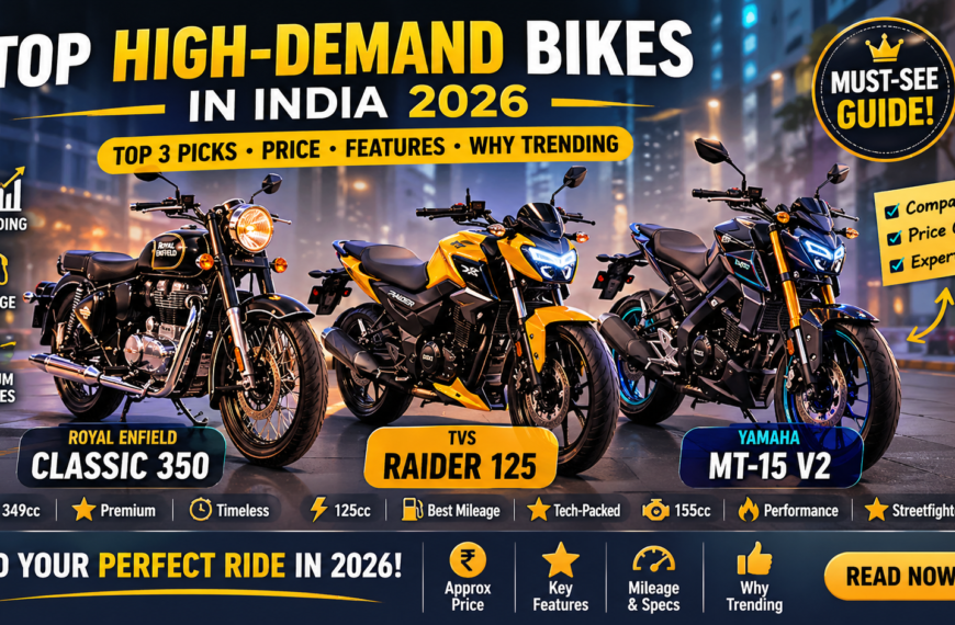 Top High-Demand Bikes in India 2026: Top 3 Picks with Price, Features & Power