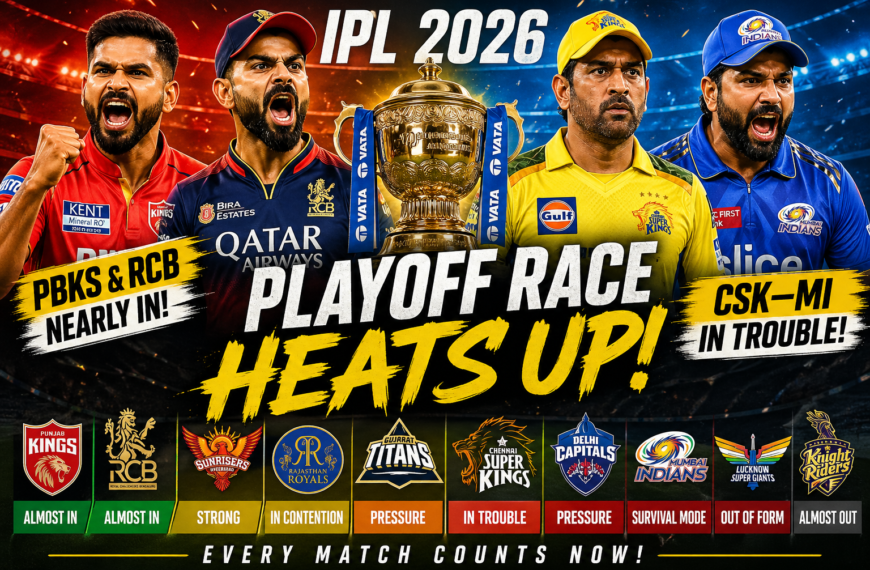 IPL 2026 PLAYOFF RACE SHOCK:PBKS & RCB NEARLY IN, CSK–MI IN TROUBLE!