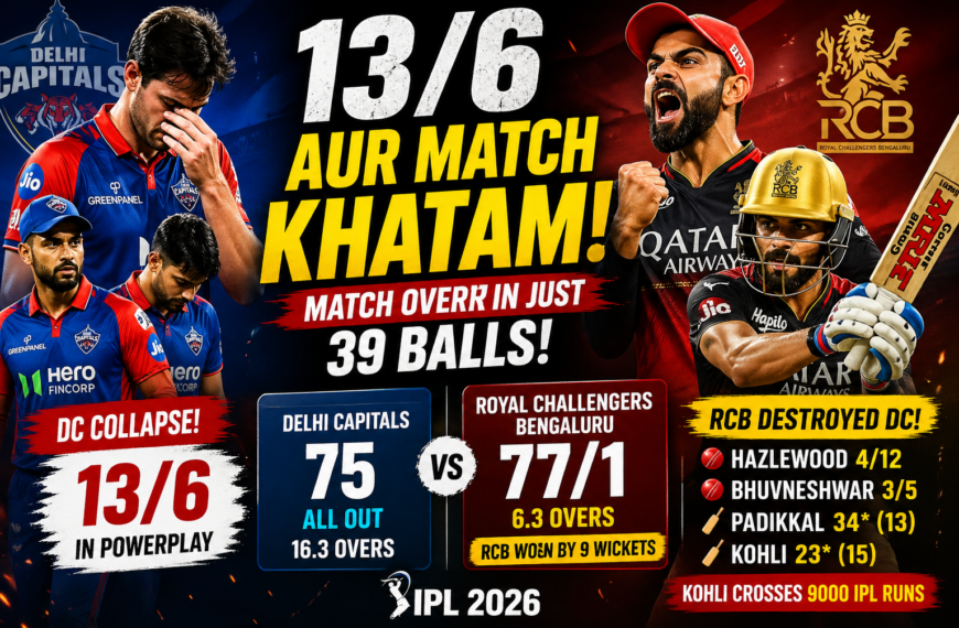 RCB vs DC 2026: 13/6 Collapse! Match Over&hellip;