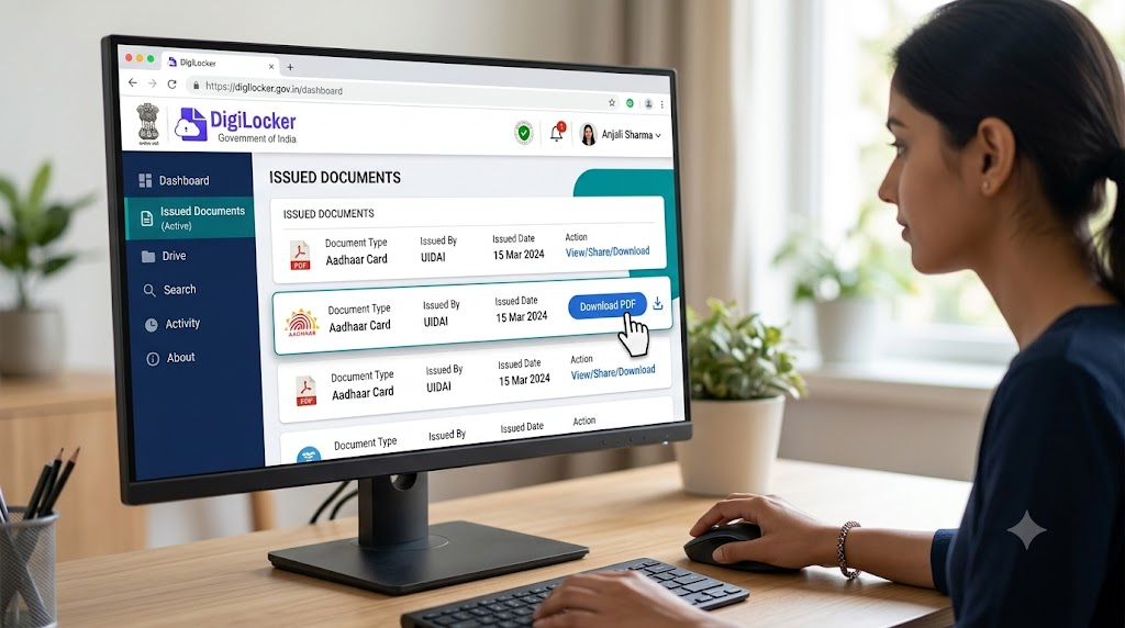 Downloading document from DigiLocker.