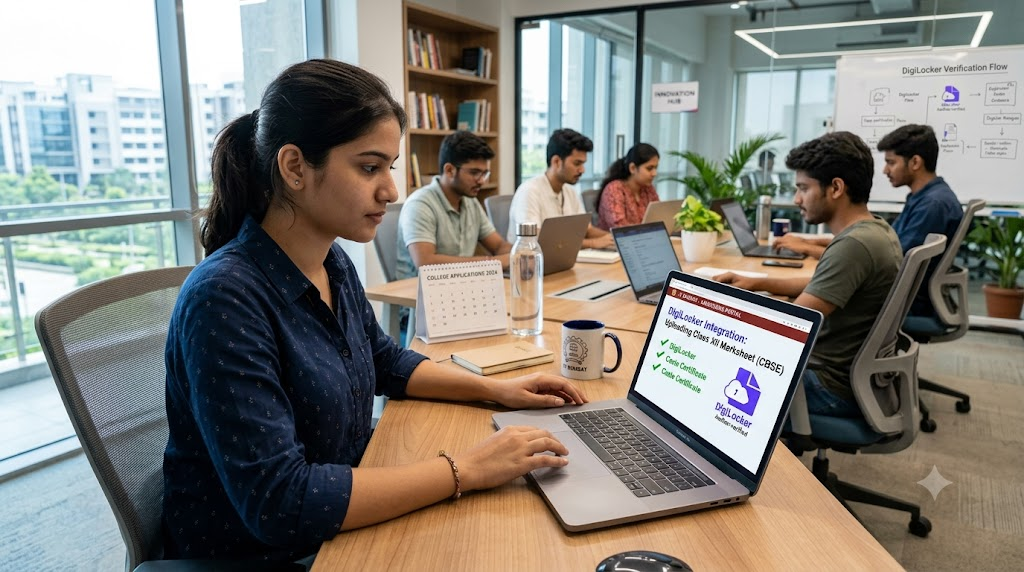 Student using DigiLocker documents